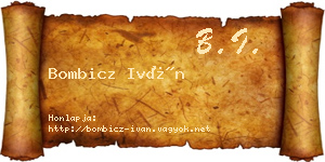 Bombicz Iván névjegykártya